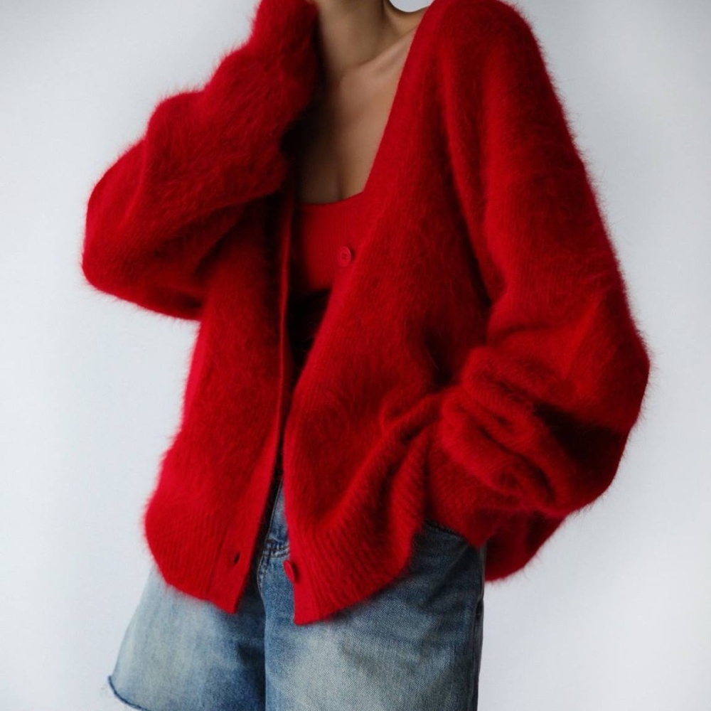 Angora Cardigan Oversized  Women Sweater